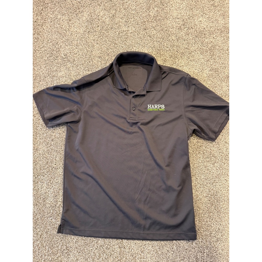 Port Authority Harps Hometown Fresh Gray Polo Shirt Men's Logo Golf Work‎ Large